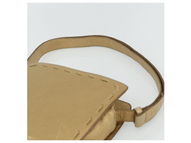 Bolsa de Ombro em Couro Dourado Bottega Veneta Auth bs34935 - vista 8