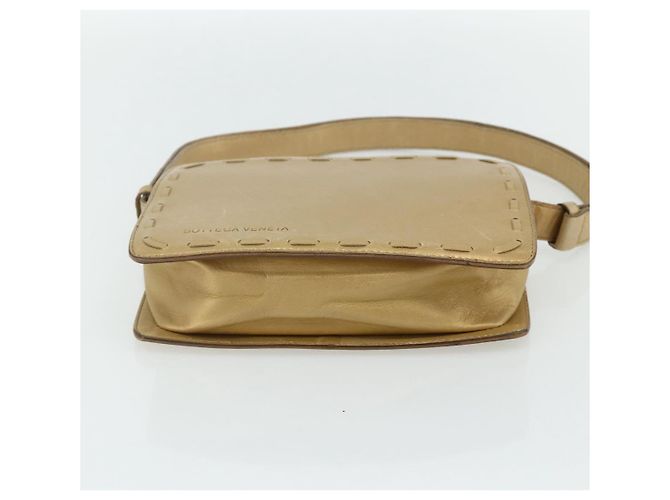 Bolsa de Ombro em Couro Dourado Bottega Veneta Auth bs34935 - vista 9