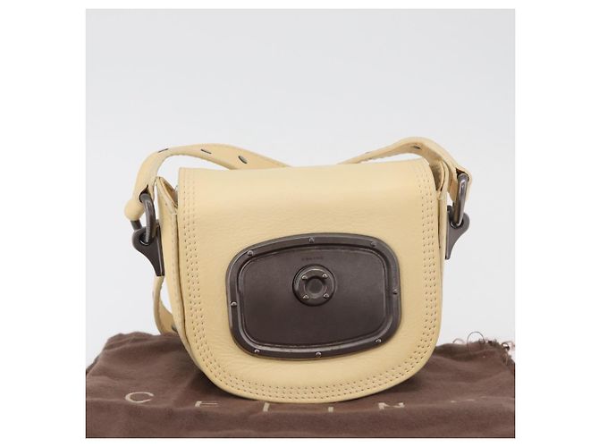 Céline Borsa a Spalla in Pelle Avorio Auth 178026A Crudo - vista 24