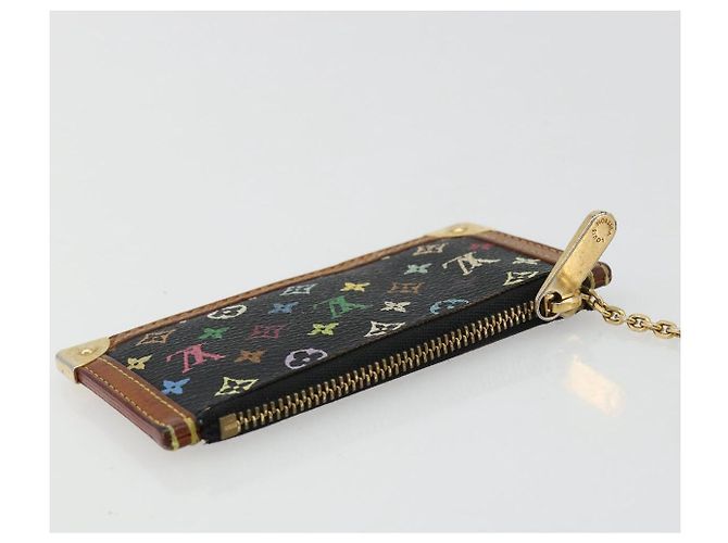 LOUIS VUITTON Monograma Multicolor Pochette Cles Bolsa Negra M13664 Auth 177361 Negro - vista 5