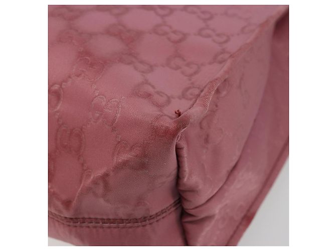 GUCCI GG Canvas Tote Bag Nylon Pink Silber 355732 Auth BA12380 - Ansicht 12