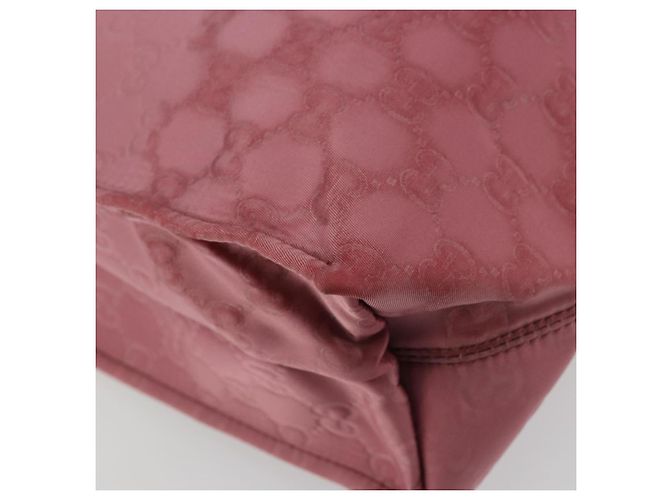 GUCCI GG Canvas Tote Bag Nylon Pink Silber 355732 Auth BA12380 - Ansicht 13