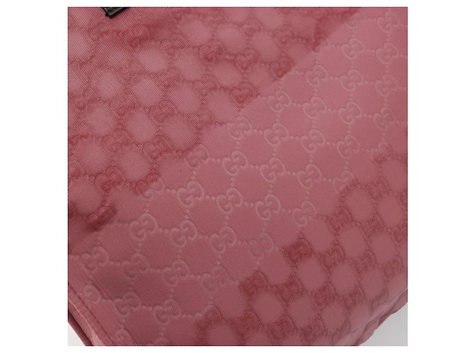 GUCCI GG Canvas Tote Bag Nylon Pink Silber 355732 Auth BA12380 - Ansicht 15