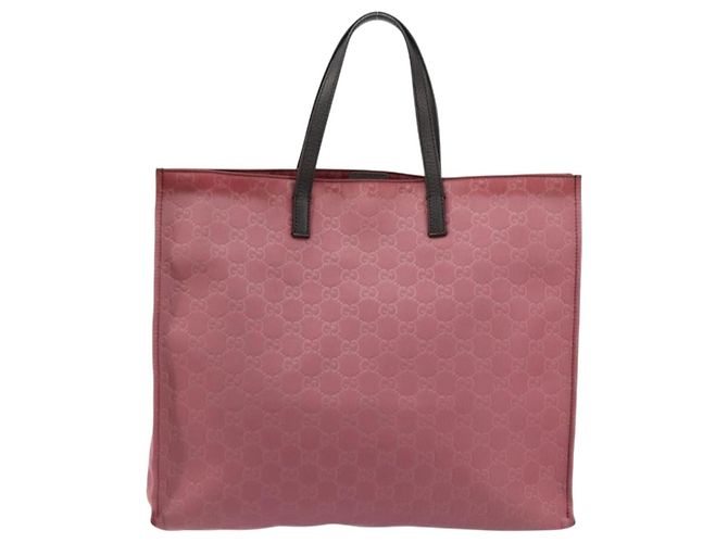 GUCCI GG Canvas Tote Bag Nylon Pink Silber 355732 Auth BA12380 - Ansicht 2