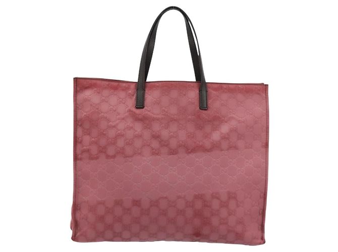 GUCCI GG Canvas Tote Bag Nylon Pink Silber 355732 Auth BA12380 - Ansicht 3