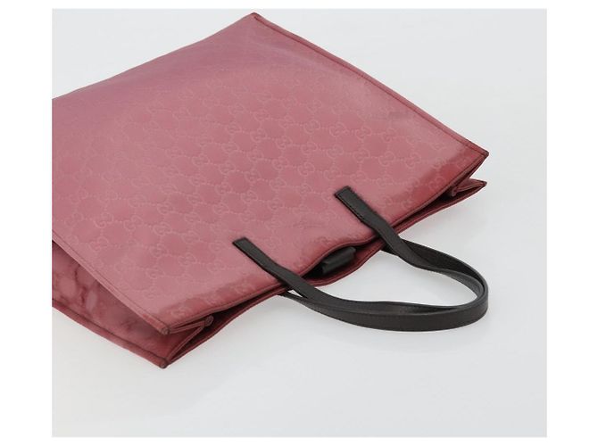 GUCCI GG Canvas Tote Bag Nylon Pink Silber 355732 Auth BA12380 - Ansicht 6