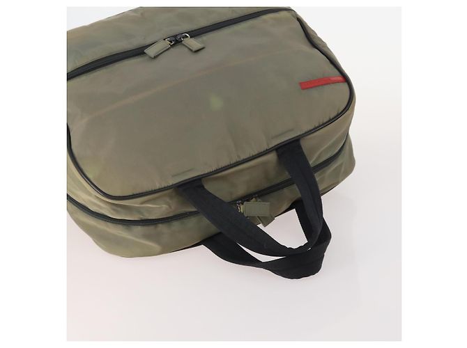 PRADA Borsa Sportiva in Nylon 3 Pezzi Nero Rosa Kaki Auth ti3874 Cachi - vista 5