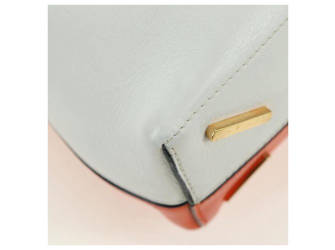 Bolsa de Ombro LOEWE em Couro 2 em 1 Branco Ouro Auth 177982SM Dourado - vista 16