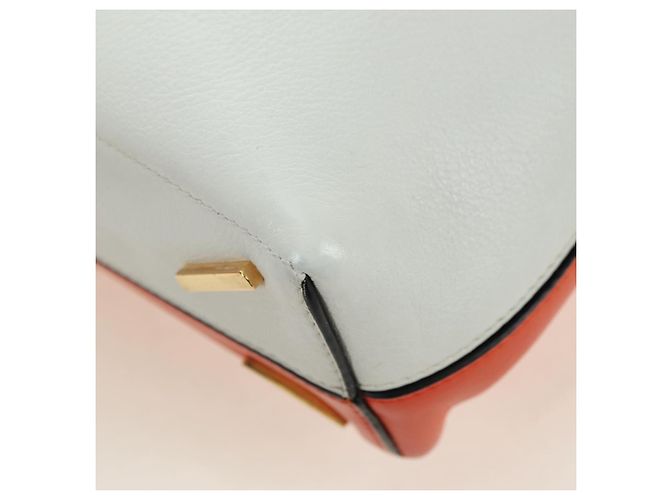 Bolsa de Ombro LOEWE em Couro 2 em 1 Branco Ouro Auth 177982SM Dourado - vista 17