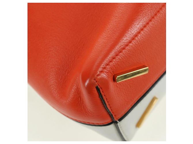 Bolsa de Ombro LOEWE em Couro 2 em 1 Branco Ouro Auth 177982SM Dourado - vista 18