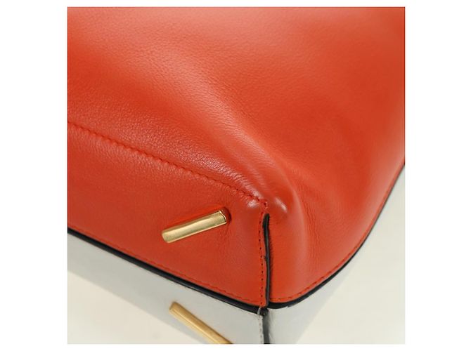 Bolsa de Ombro LOEWE em Couro 2 em 1 Branco Ouro Auth 177982SM Dourado - vista 19