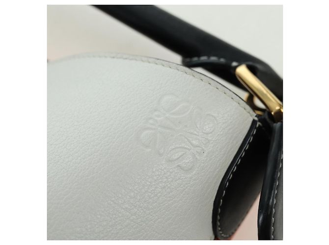 Bolsa de Ombro LOEWE em Couro 2 em 1 Branco Ouro Auth 177982SM Dourado - vista 20