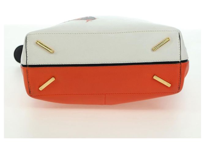 Bolsa de Ombro LOEWE em Couro 2 em 1 Branco Ouro Auth 177982SM Dourado - vista 5