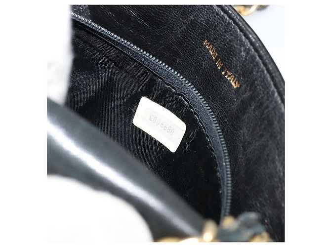 CHANEL COCO Borsa a Spalla Mark Chain Pelle Verniciata Nera Oro CC Auth 177993 Nero D'oro - vista 22