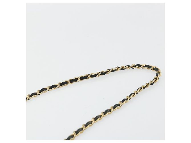 CHANEL COCO Borsa a Spalla Mark Chain Pelle Verniciata Nera Oro CC Auth 177993 Nero D'oro - vista 8