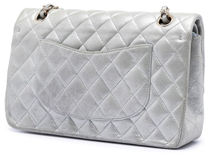 Chanel Medium Classic Iridescent Pelle d'agnello Doppio Ribalta Metallico - vista 2