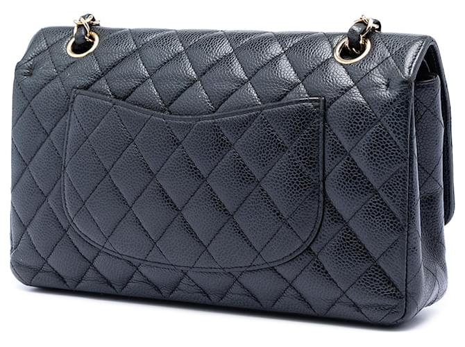 Chanel Medium Classic Caviar Double rabat Nero - vista 2
