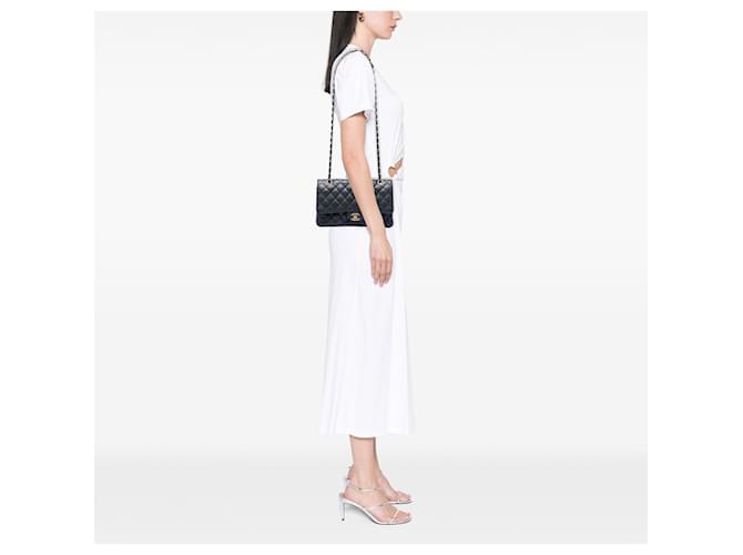 Chanel Medium Classic Caviar Double rabat Nero - vista 7