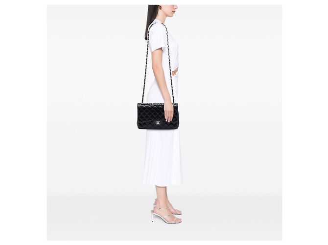 Chanel Jumbo Classic Pelle di Agnello Doppio Nero - vista 7