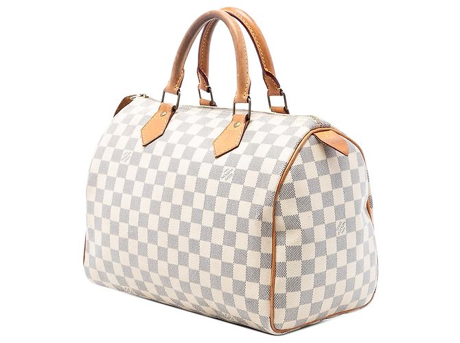 Louis Vuitton Damier Azur Speedy 30 Bianco - vista 2