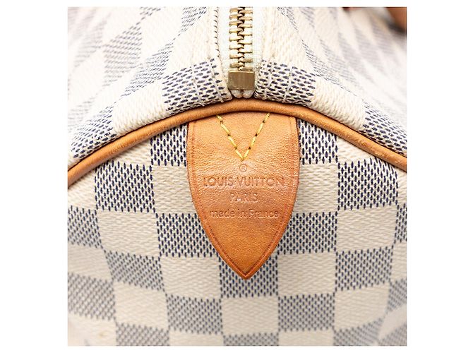 Louis Vuitton Damier Azur Speedy 30 Bianco - vista 5