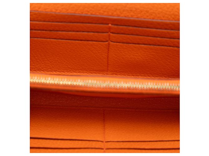 Cartera Larga Kelly en Chevre Mysore de Hermès Naranja - vista 4