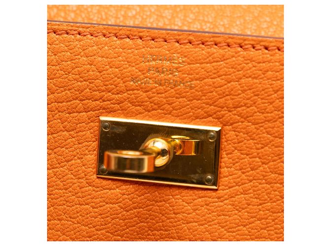 Cartera Larga Kelly en Chevre Mysore de Hermès Naranja - vista 5