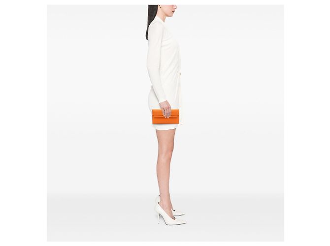 Cartera Larga Kelly en Chevre Mysore de Hermès Naranja - vista 7