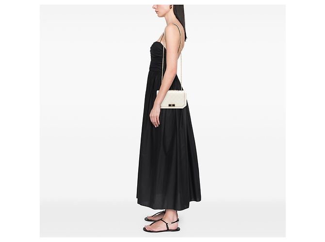 Chanel Medium Matelassé Pelle di vitello Octagon CC Clasp con patta Bianco - vista 7