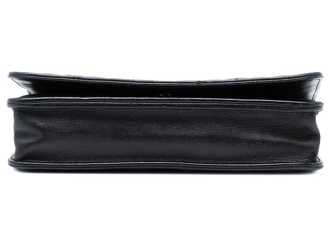 Wallet On Chain Chanel CC geprägte Lammleder Geldbörse mit Kette Schwarz - Ansicht 3