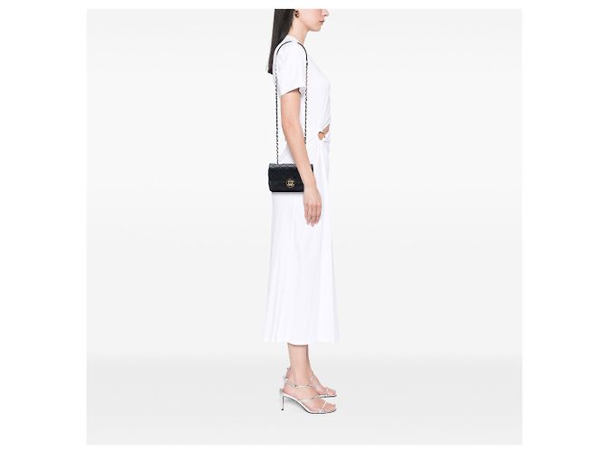 Chanel Matelassé Pelle di Pecora Turn e Lock con Patta Nero - vista 7