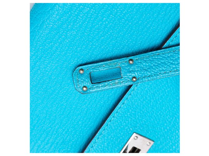 Cartera Larga Kelly en Chevre Mysore de Hermès Azul - vista 7