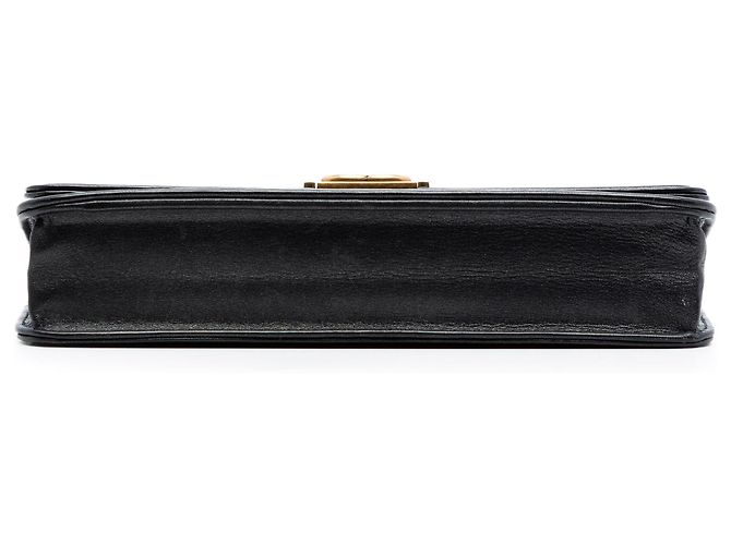 Chanel Matelassé Lammleder Double Stitch Boy Geldbörse mit Kette Schwarz - Ansicht 3