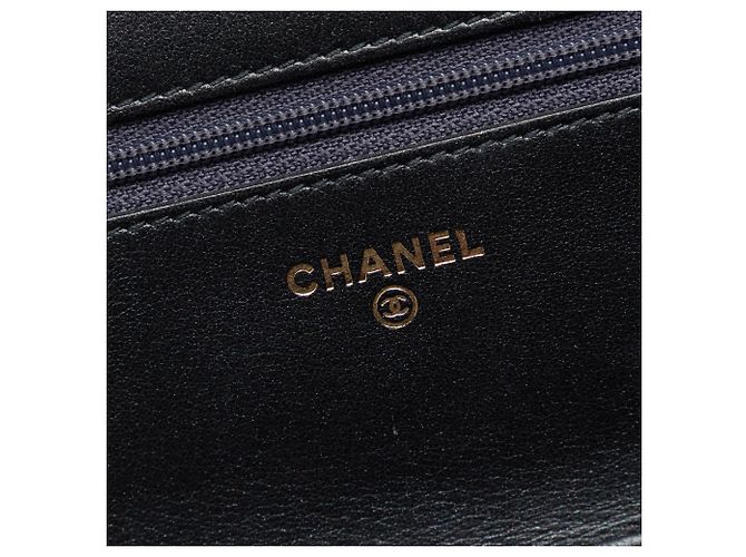 Chanel Matelassé Lammleder Double Stitch Boy Geldbörse mit Kette Schwarz - Ansicht 5