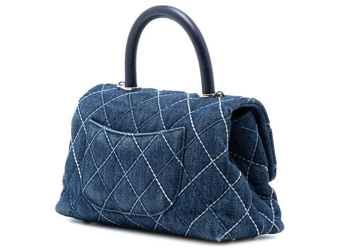 Coco Handle Borsa Chanel Small Matelassé Jean Coco con manico superiore Blu - vista 2