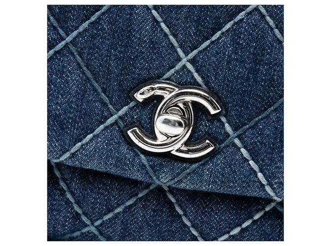 Coco Handle Borsa Chanel Small Matelassé Jean Coco con manico superiore Blu - vista 6