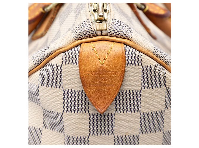 Louis Vuitton Damier Azur Speedy 30 Bianco - vista 5
