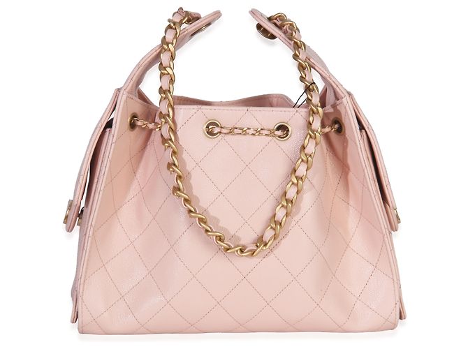 Borsa hobo Chanel 25 in caviar trapuntato rosa - vista 2