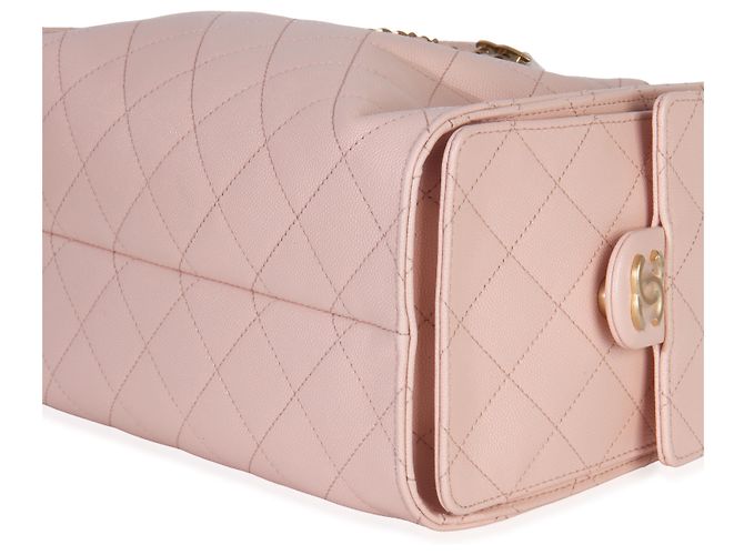 Borsa hobo Chanel 25 in caviar trapuntato rosa - vista 6