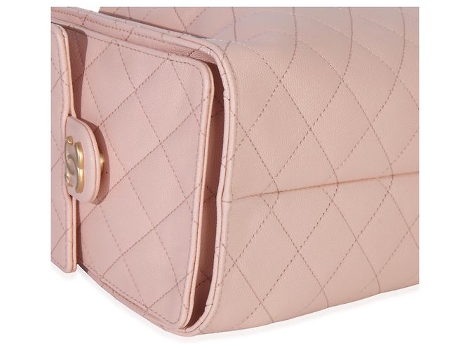 Borsa hobo Chanel 25 in caviar trapuntato rosa - vista 7