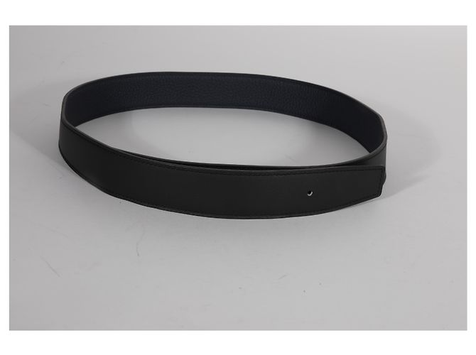 Cintura reversibile Hermès nera 135 e Bleu Nuit in Togo 32mm - vista 4
