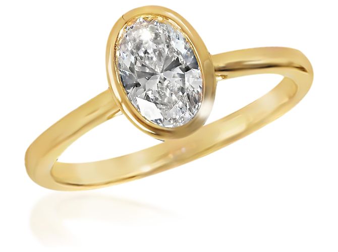 Autre Marque 1 ctw Ring aus gelbem Gold mit lab-grown Diamant - Ansicht 2