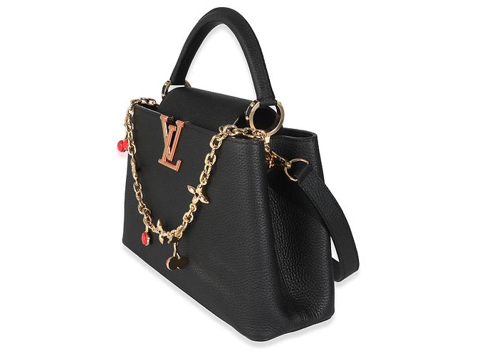 Louis Vuitton x TM Borsa Capucines MM in Taurillon Nero - vista 3