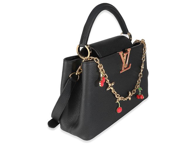 Louis Vuitton x TM Borsa Capucines MM in Taurillon Nero - vista 4
