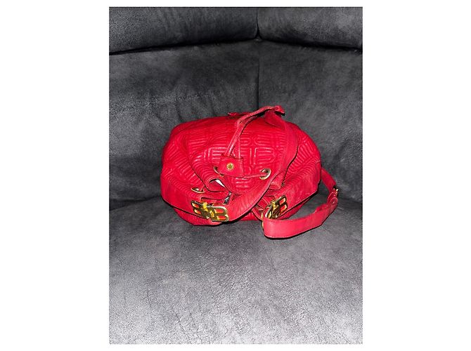 Borsa a secchiello Balenciaga in pelle trapuntata rossa Rosso - vista 5