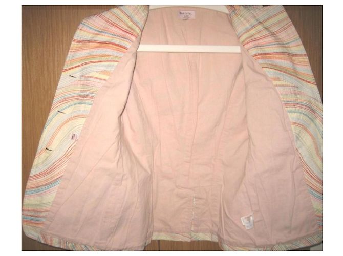 Giacca Paul Smith Linea Pink Cotone Ricamato Multicolore Rosa Blu Bianco sporco - vista 10