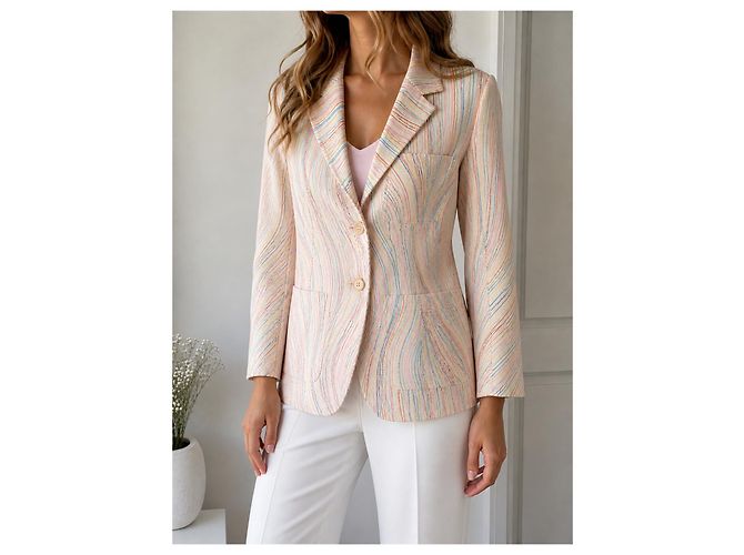 Giacca Paul Smith Linea Pink Cotone Ricamato Multicolore Rosa Blu Bianco sporco - vista 11