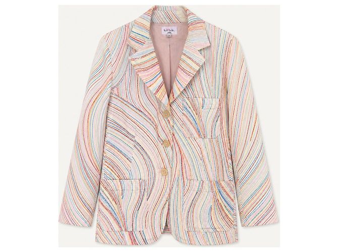 Giacca Paul Smith Linea Pink Cotone Ricamato Multicolore Rosa Blu Bianco sporco - vista 3