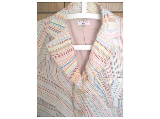 Giacca Paul Smith Linea Pink Cotone Ricamato Multicolore Rosa Blu Bianco sporco - vista 5