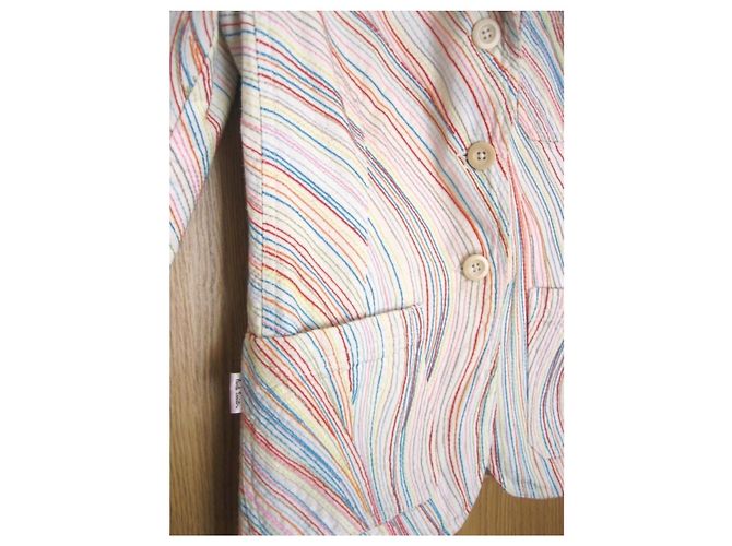 Giacca Paul Smith Linea Pink Cotone Ricamato Multicolore Rosa Blu Bianco sporco - vista 6